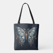Tote Bag Starlit Wings Celestial Moth – Lunar Magic Art (Dos)
