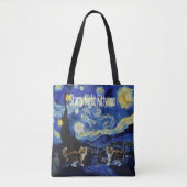 Tote Bag Starry Night Cat Lovers Festive Christmas (Devant)