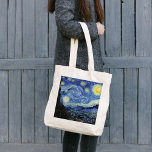 Tote Bag Starry Night Landcape Vincent van Gogh<br><div class="desc">Un sac fourre-tout d'art avec Starry Night (1889),  un tableau post-impressionniste de Vincent Van Gogh (1853-1890),  représentant la vue depuis la fenêtre de sa chambre au sanitorium de Saint-Rémy-de-Provence,  sud de la France.</div>