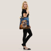 TOTE BAG STARRY NIGHT THEMEME BULLDOG CHIEN (Sur le modèle)