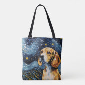 TOTE BAG STARRY NIGHT THEMEME CHIEN BEAGLE (Dos)