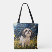 TOTE BAG STARRY NIGHT THEMEME LHASA APSO CHIEN (Dos)