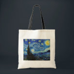 Tote Bag Starry Night, Vincent van Gogh<br><div class="desc">Vincent Willem van Gogh (30 mars 1853 - 29 juillet 1890) était un peintre post-impressionniste hollandais qui est l'une des figures les plus célèbres et influentes de l'histoire de l'art occidental. En un peu plus de dix ans, il a créé environ 2100 oeuvres, dont environ 860 peintures à l'huile, dont...</div>