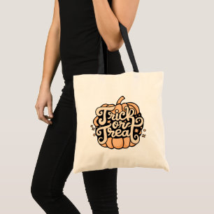 Tote Bag Stars Citrouilles modernes Crescent Moon Trick ou