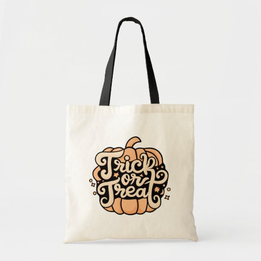 Tote Bag Stars Citrouilles modernes Crescent Moon Trick ou (Devant)