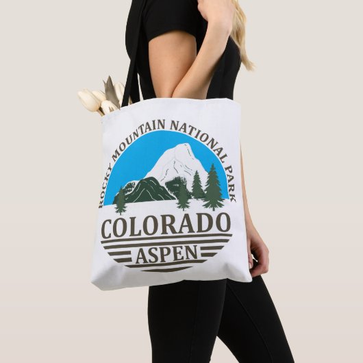 Tote Bag Station de ski Colorado Aspen ciel bleu (De près)