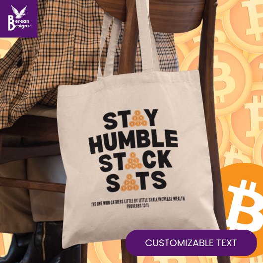 Tote Bag STATIONNEZ HUMBLE STACK SATS Bitcoin personnalisé