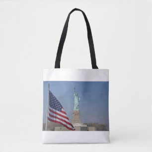 Tote Bag Statue de la Liberté et drapeau américain patrioti