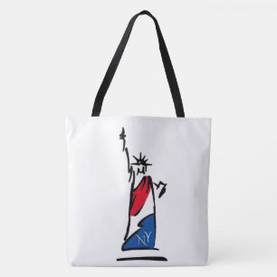 Tote Bag Statue de la Liberté / Rayures de Lady Liberty