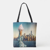 Tote Bag Statue de la Liberté tenant un cône de glace (Dos)