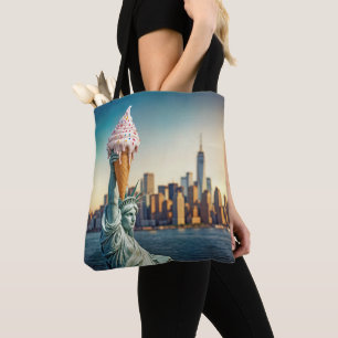 Tote Bag Statue de la Liberté tenant un cône de glace