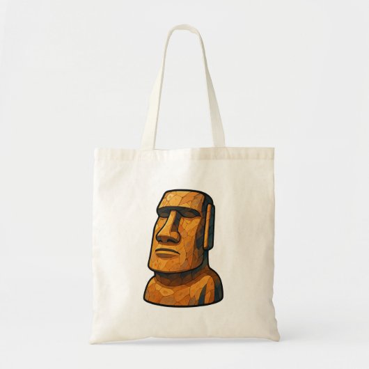 Tote Bag Statue de Maoi Stoic (Devant)