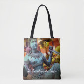Tote Bag Statue du Guerrier Turquoise Photo Let Adventure B (Devant)