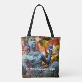 Tote Bag Statue du Guerrier Turquoise Photo Let Adventure B (Dos)