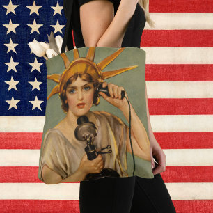 Tote Bag Statue vintage de la liberté, Guerre patriotique d