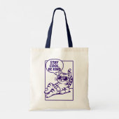 Tote Bag Stay Cool Be Kind Chill Cat Positivity (Dos)