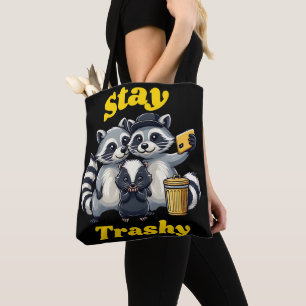 Tote Bag Stay Trashy Funny Raccoon, Opossum, Skunk funny