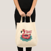 Tote Bag Stayin’ En Mer Funny Flamant rose Pool Flottant Re (Devant (produit))