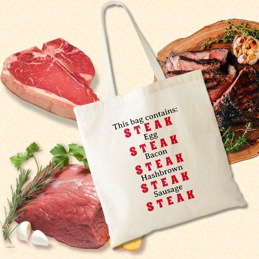 Tote Bag Steak Feed Foodie thème