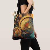 Tote Bag Steampunk Clockwork Abstract Design (De près)