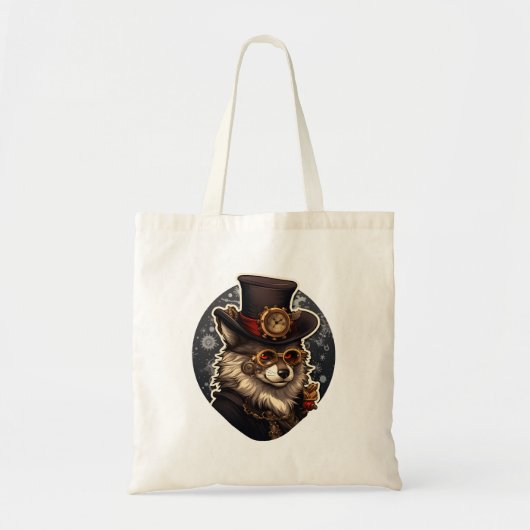 Tote Bag Steampunk de loup d'hiver (Devant)