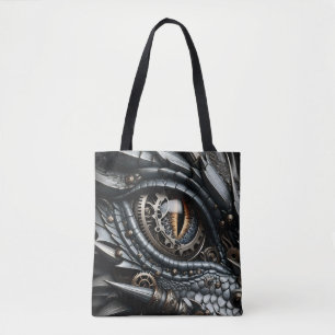 Tote Bag Steampunk Dragon Eye Closeup Ai Art