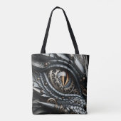 Tote Bag Steampunk Dragon Eye Closeup Ai Art (Dos)