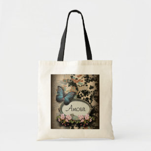 Tote Bag steampunk Ephemera floral Butterfly victorian