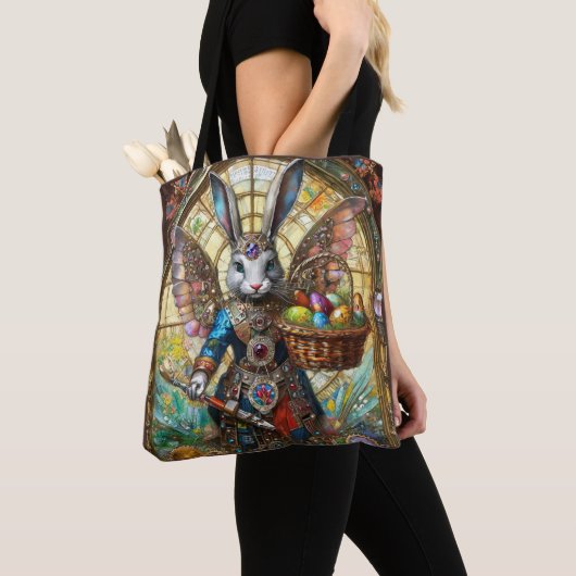Tote Bag Steampunk Lapin de Pâques Guerrier Angel (De près)