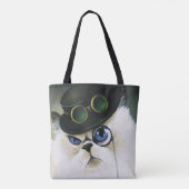 Tote Bag Steampunk Siamese Persian Chat (Dos)