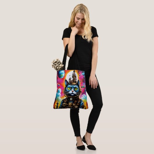 Tote Bag Steampunk Space Cat II (Sur le modèle)