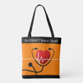 Tote Bag Stéthoscope, centre de soins cardiaques et EKG (Dos)
