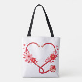 Tote Bag Stéthoscope d'infirmière florale (Dos)