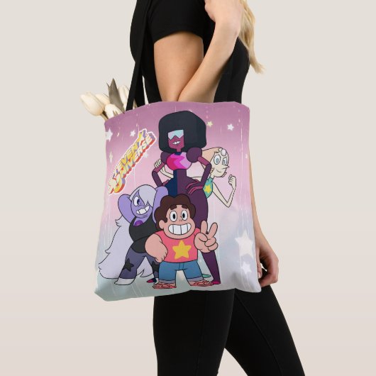 Tote Bag Steven Universe | Pose du groupe Crystal Gem (De près)
