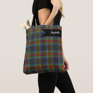 Tote Bag Stewart Stuart Clan noir Tartan Plaid