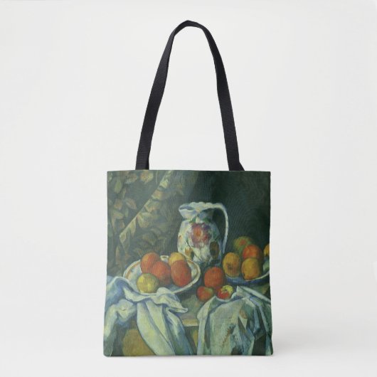 Tote Bag Still Life, Curtain and Pitcher par Paul Cezanne (Devant)