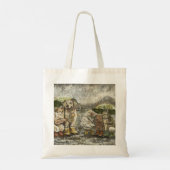 Tote Bag Still Together Whimsical Farmhouse Animals Rainy (Dos)
