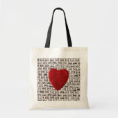 Tote Bag Stoffhintergrund mit Herz (Devant)