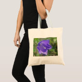 Tote Bag Stofftasche grosse blaue Glockenblumenblüte (Devant (produit))
