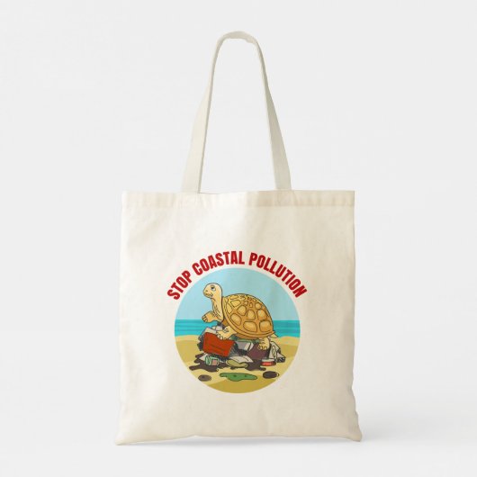Tote Bag Stop Coastal Pollution Sea Turtle De l'environneme (Dos)