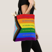 Tote Bag Stories Matter Intersectional Pride Flag Rainbow (De près)