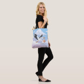 Tote Bag Stork Carrying a Baby Cloudy Sky (Sur le modèle)