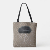 Tote Bag Stormy Day Thunder Cloud & Rain Customisé Brown (Dos)