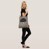 Tote Bag Stormy Day Thunder Cloud & Rain Customisé Brown (Sur le modèle)