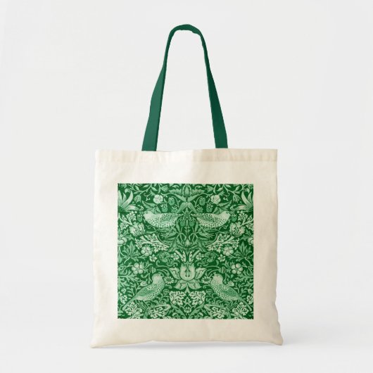 Tote Bag Strawberry Thief Green, William Morris (Devant)