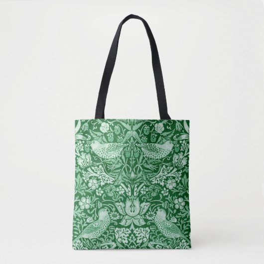 Tote Bag Strawberry Thief Green, William Morris (Devant)