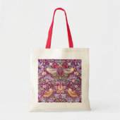 Tote Bag Strawberry Thief Red, William Morris (Devant)