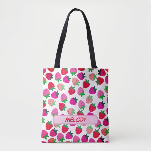 Tote Bag strawryfield rose tropicale été nature fruit (Devant)