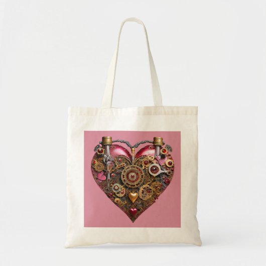 Tote Bag Streampunk Heart Ruby Valentine (Devant)