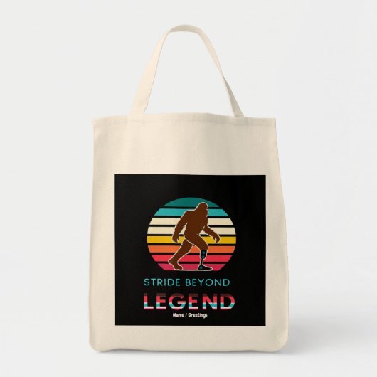 Tote Bag Stride Beyond Legend Sasquatch Amputé Vintage (Devant)